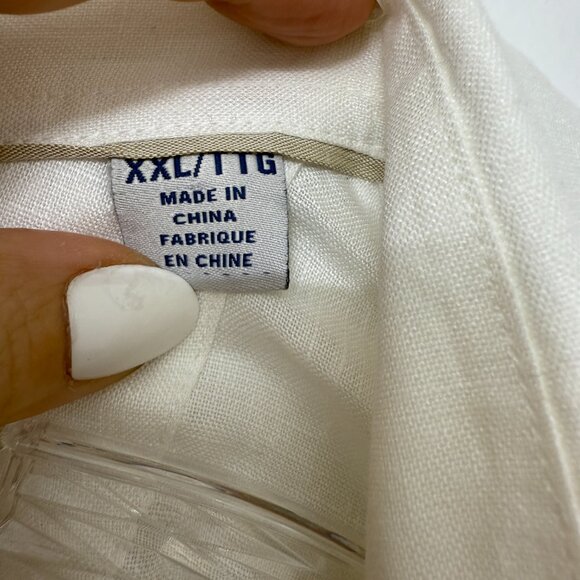 Tommy Bahama 100 % Linen Embroidered Button Up Long Sleeve Men's Shirt size XXL - Picture 7 of 7